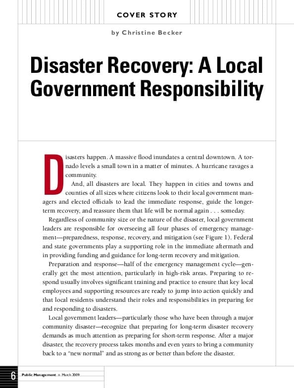 Strengthening Relationships With Local Government Agencies For Disaster Support