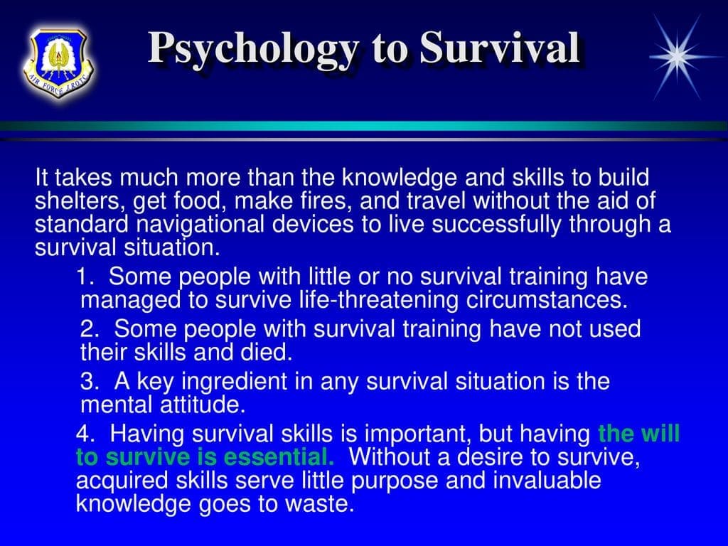The Role Of Psychology In Survival Training